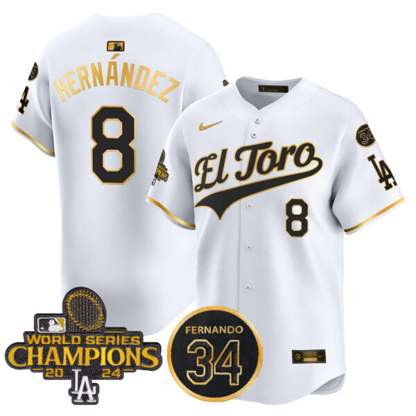 Men's Dodgers El Toro 2024 World Series Champions Patch Vapor Premier Limited Jersey - All Stitched - Image 57