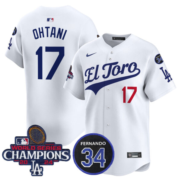 Men's Dodgers El Toro 2024 World Series Champions Patch Vapor Premier Limited Jersey - All Stitched - Image 2