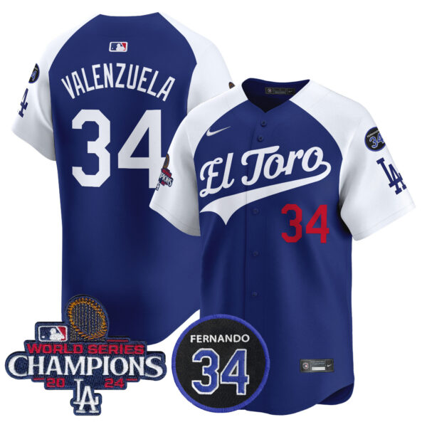 Men's Dodgers El Toro 2024 World Series Champions Patch Vapor Premier Limited Jersey - All Stitched - Image 31