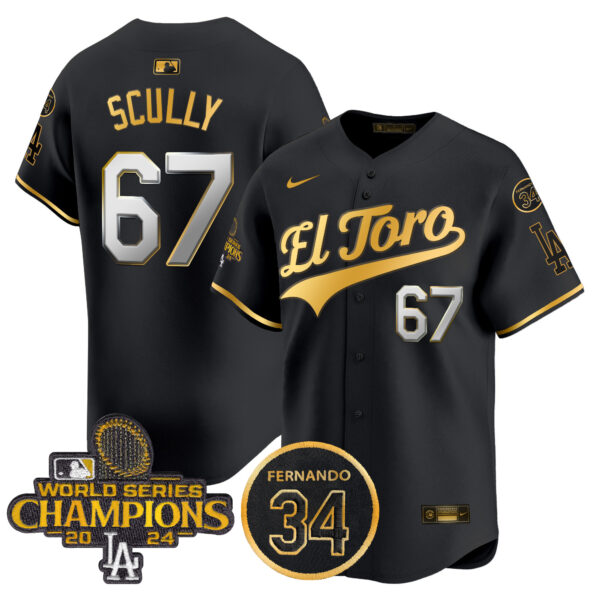 Men's Dodgers El Toro 2024 World Series Champions Patch Vapor Premier Limited Jersey - All Stitched - Image 46