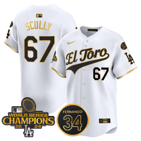 Men's Dodgers El Toro 2024 World Series Champions Patch Vapor Premier Limited Jersey - All Stitched - Image 56