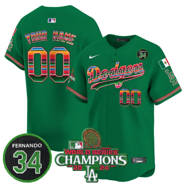 Dodgers Mexico 2024 World Series Champions Vapor Premier Limited Custom Jersey V2 - All Stitched - Image 5