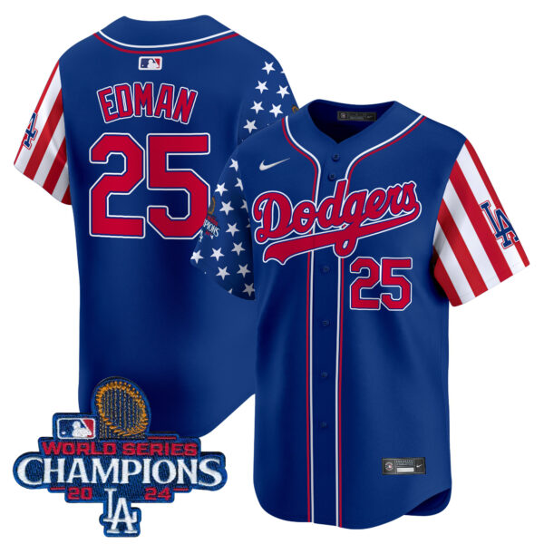 Men's Dodgers Memorial Day & 2024 World Series Champions Vapor Premier Limited Jersey - All Stitched - Image 33