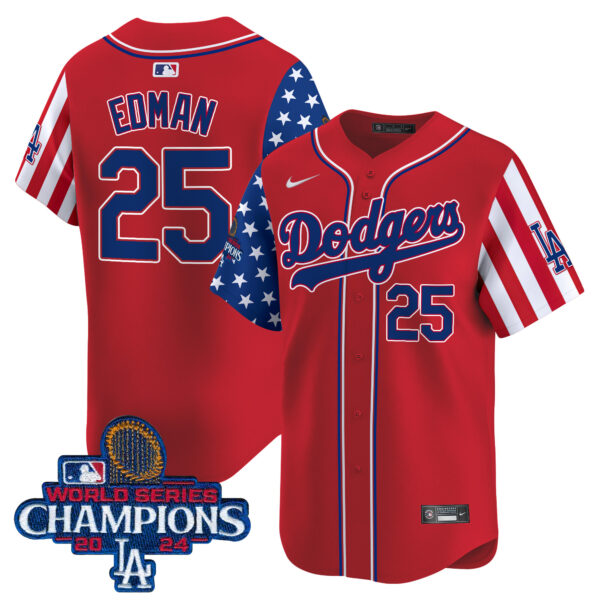 Men's Dodgers Memorial Day & 2024 World Series Champions Vapor Premier Limited Jersey - All Stitched - Image 21