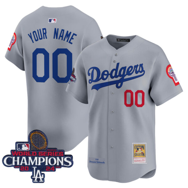 Dodgers Fernando 1981 & 2024 World Series Champions Patch Cooperstown Custom Jersey - All Stitched - Image 4
