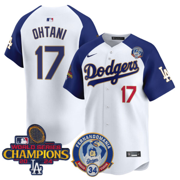 Men's Dodgers Fernando & 2024 World Series Champions Patch Vapor Premier Limited Jersey - All Stitched - Image 42