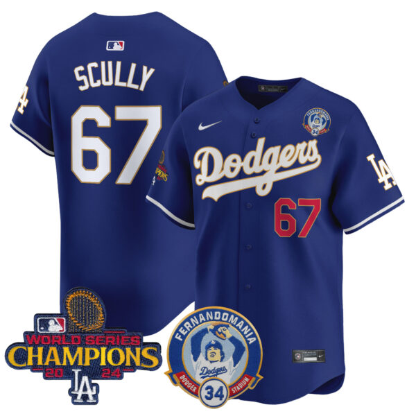 Men's Dodgers Fernando & 2024 World Series Champions Patch Vapor Premier Limited Jersey - All Stitched - Image 36