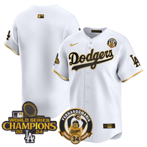 Men's Dodgers Fernando & 2024 World Series Champions Patch Vapor Premier Limited Jersey - All Stitched - Image 20