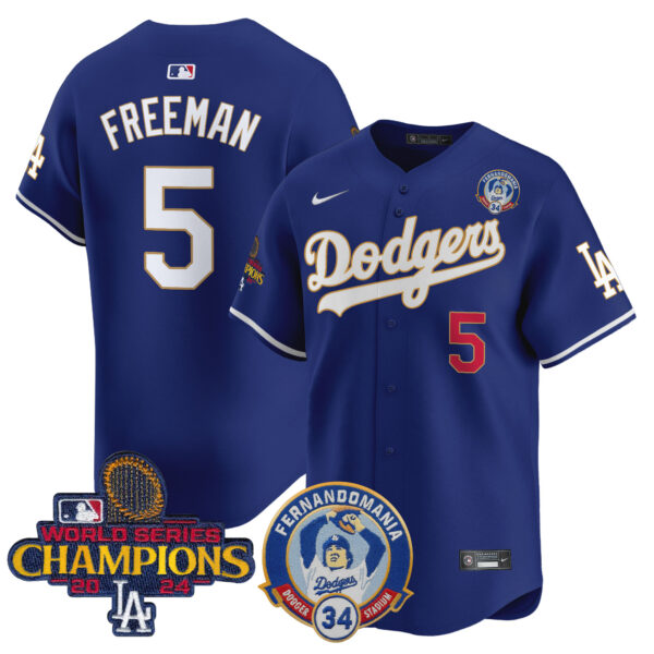 Men's Dodgers Fernando & 2024 World Series Champions Patch Vapor Premier Limited Jersey - All Stitched - Image 33