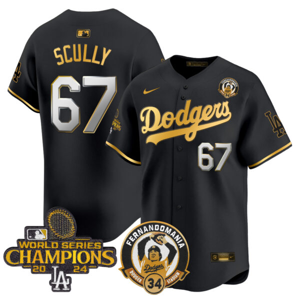 Men's Dodgers Fernando & 2024 World Series Champions Patch Vapor Premier Limited Jersey - All Stitched - Image 6