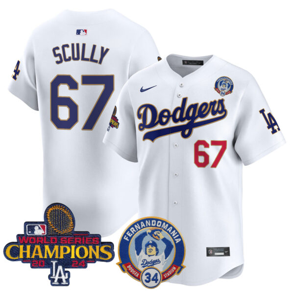 Men's Dodgers Fernando & 2024 World Series Champions Patch Vapor Premier Limited Jersey - All Stitched - Image 26