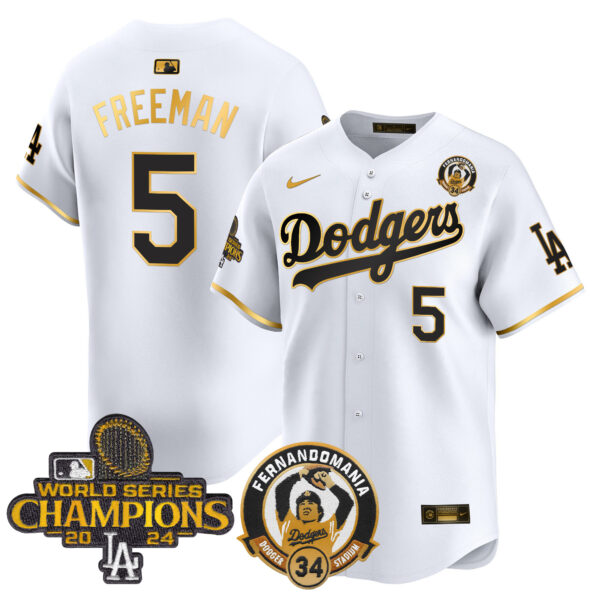 Men's Dodgers Fernando & 2024 World Series Champions Patch Vapor Premier Limited Jersey - All Stitched - Image 13