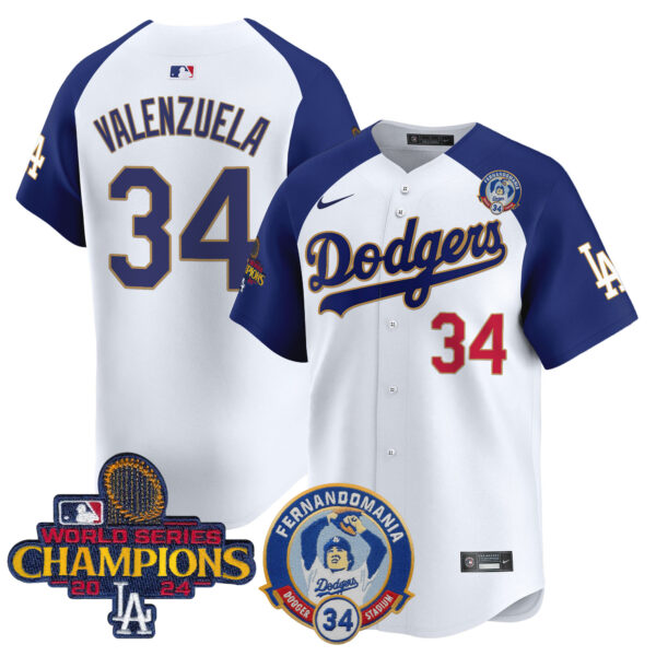 Men's Dodgers Fernando & 2024 World Series Champions Patch Vapor Premier Limited Jersey - All Stitched - Image 41