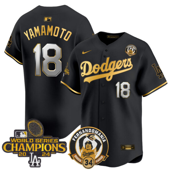 Men's Dodgers Fernando & 2024 World Series Champions Patch Vapor Premier Limited Jersey - All Stitched - Image 8