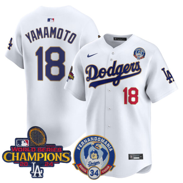 Men's Dodgers Fernando & 2024 World Series Champions Patch Vapor Premier Limited Jersey - All Stitched - Image 28