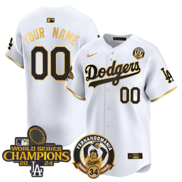 Dodgers Fernando & 2024 World Series Champions Patch Vapor Premier Limited Custom Jersey - All Stitched - Image 2