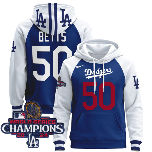 Men's Dodgers 2024 World Series Champions Pullover Hoodie - All Stitched - Image 34