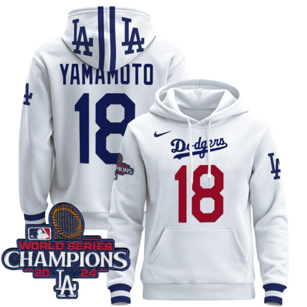 Men's Dodgers 2024 World Series Champions Pullover Hoodie - All Stitched - Image 8