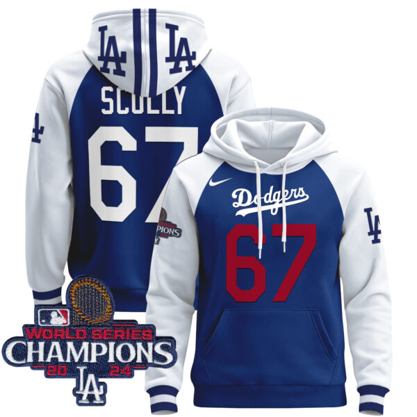 Men's Dodgers 2024 World Series Champions Pullover Hoodie - All Stitched - Image 36