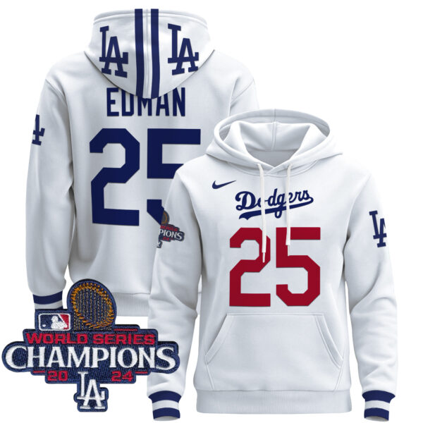 Men's Dodgers 2024 World Series Champions Pullover Hoodie - All Stitched - Image 9