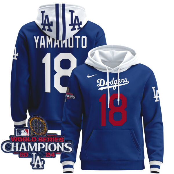 Men's Dodgers 2024 World Series Champions Pullover Hoodie - All Stitched - Image 18