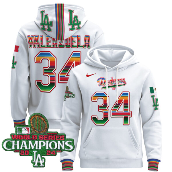 Men's Dodgers Mexico 2024 World Series Champions Pullover Hoodie - All Stitched