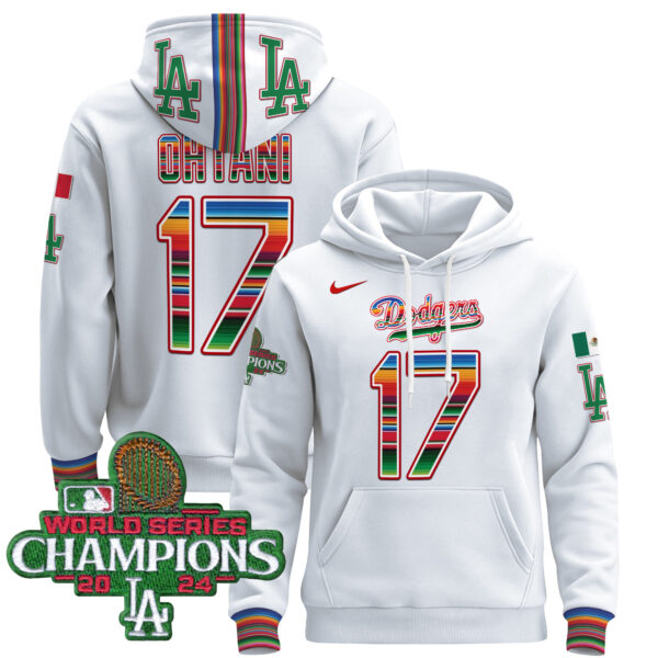 Men's Dodgers Mexico 2024 World Series Champions Pullover Hoodie - All Stitched - Image 2
