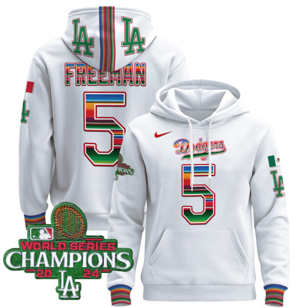 Men's Dodgers Mexico 2024 World Series Champions Pullover Hoodie - All Stitched - Image 3