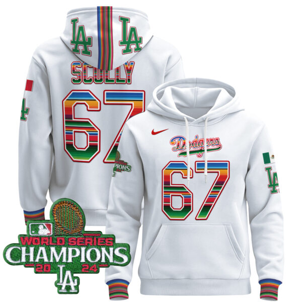 Men's Dodgers Mexico 2024 World Series Champions Pullover Hoodie - All Stitched - Image 6