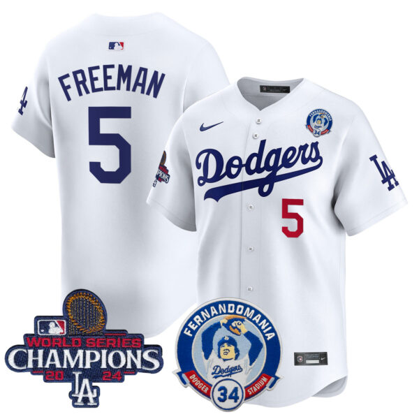 Men's Dodgers Fernando & 2024 World Series Champions Patch Vapor Premier Limited Jersey V2 - All Stitched - Image 3