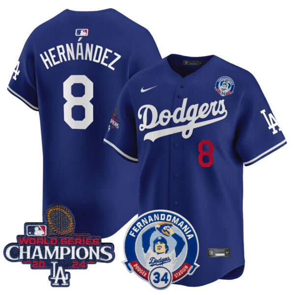 Men's Dodgers Fernando & 2024 World Series Champions Patch Vapor Premier Limited Jersey V2 - All Stitched - Image 17