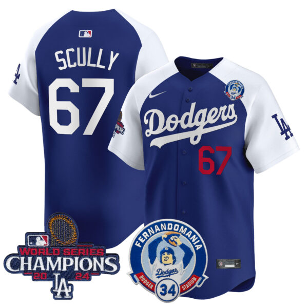 Men's Dodgers Fernando & 2024 World Series Champions Patch Vapor Premier Limited Jersey V2 - All Stitched - Image 36