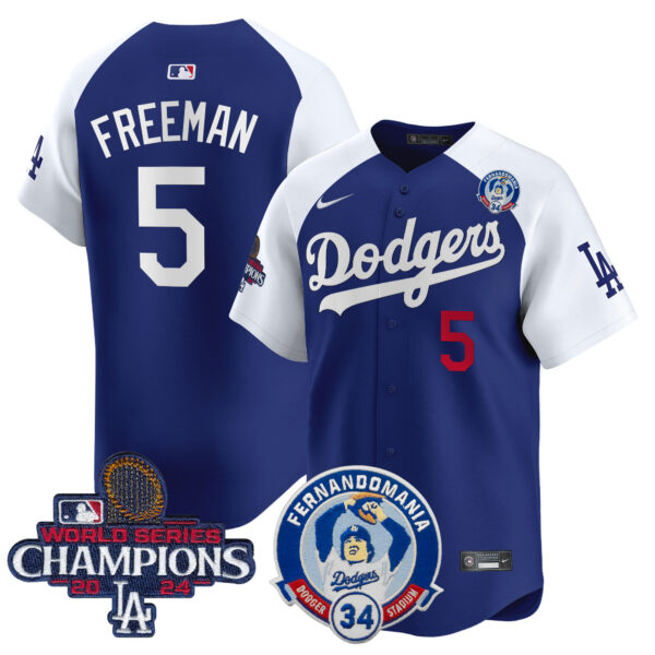 Men's Dodgers Fernando & 2024 World Series Champions Patch Vapor Premier Limited Jersey V2 - All Stitched - Image 33
