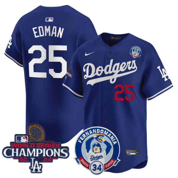 Men's Dodgers Fernando & 2024 World Series Champions Patch Vapor Premier Limited Jersey V2 - All Stitched - Image 19
