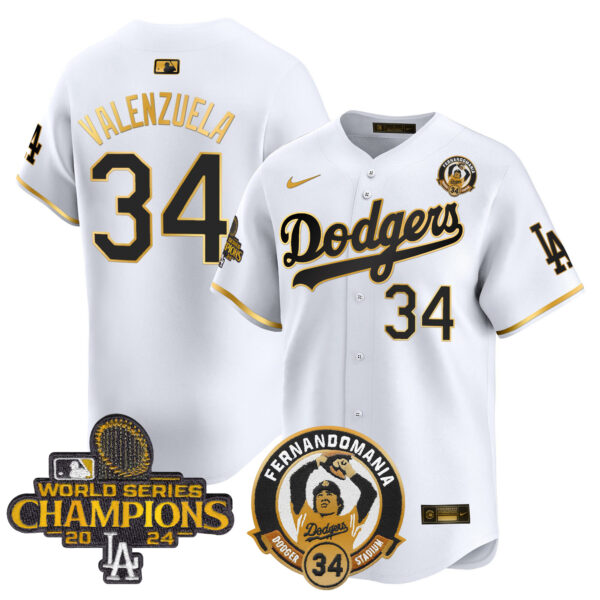Men's Dodgers Fernando & 2024 World Series Champions Patch Vapor Premier Limited Jersey V2 - All Stitched - Image 51