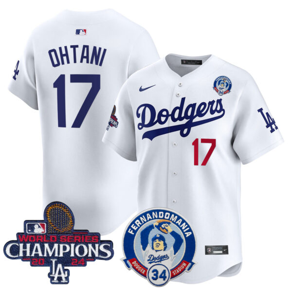 Men's Dodgers Fernando & 2024 World Series Champions Patch Vapor Premier Limited Jersey V2 - All Stitched - Image 2