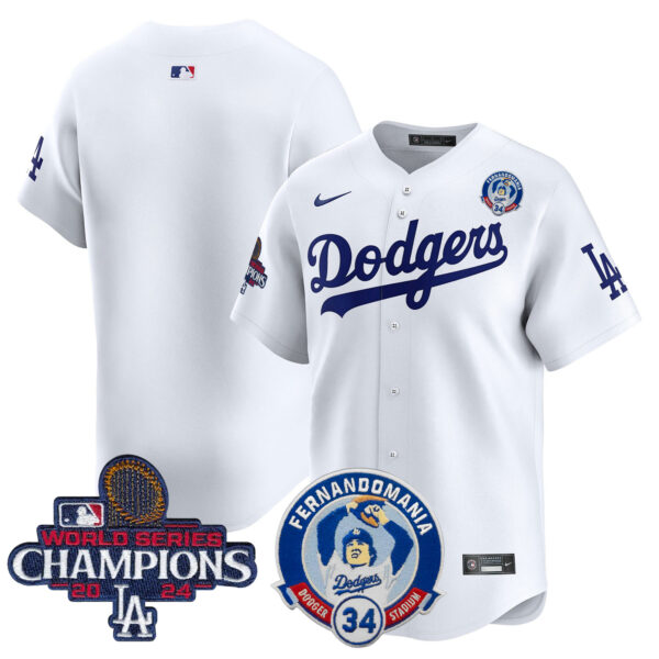 Men's Dodgers Fernando & 2024 World Series Champions Patch Vapor Premier Limited Jersey V2 - All Stitched - Image 10