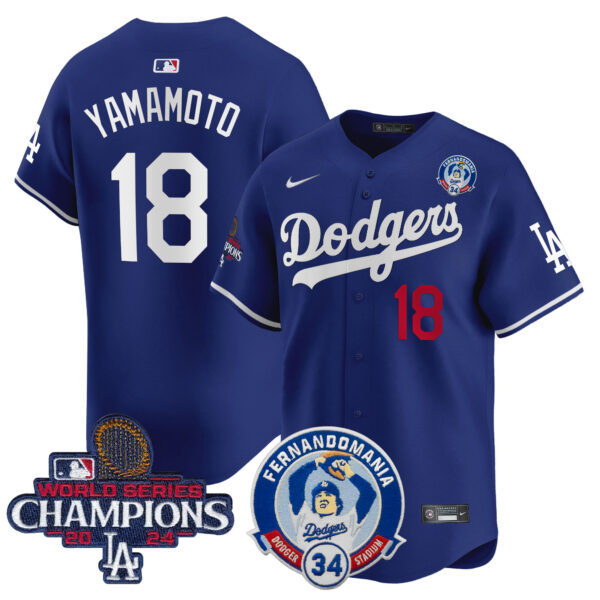 Men's Dodgers Fernando & 2024 World Series Champions Patch Vapor Premier Limited Jersey V2 - All Stitched - Image 18