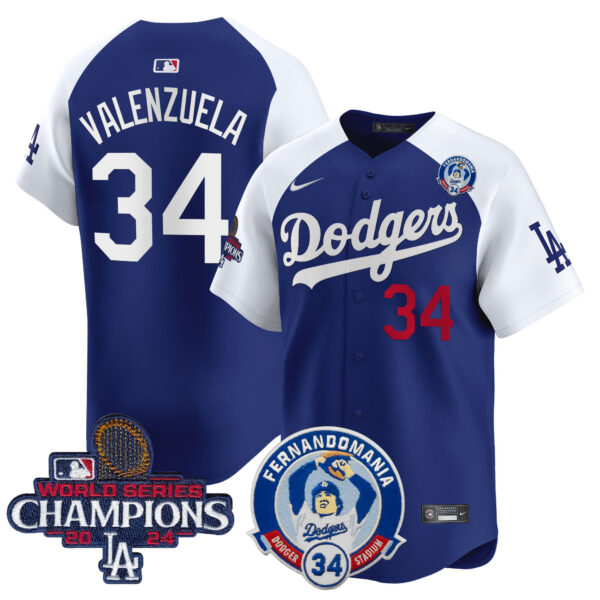 Men's Dodgers Fernando & 2024 World Series Champions Patch Vapor Premier Limited Jersey V2 - All Stitched - Image 31