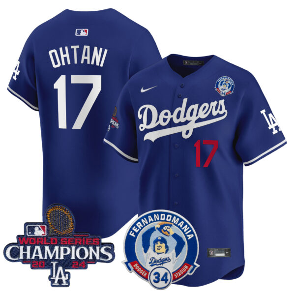 Men's Dodgers Fernando & 2024 World Series Champions Patch Vapor Premier Limited Jersey V2 - All Stitched - Image 12