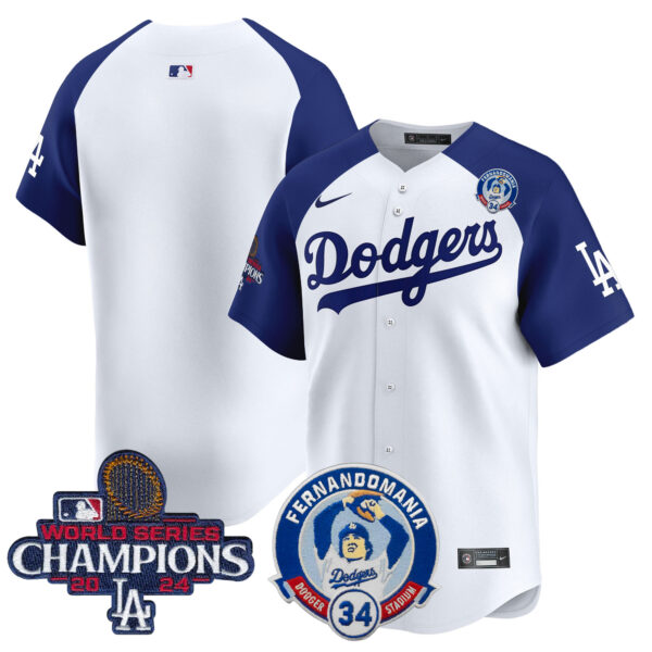 Men's Dodgers Fernando & 2024 World Series Champions Patch Vapor Premier Limited Jersey V2 - All Stitched - Image 30