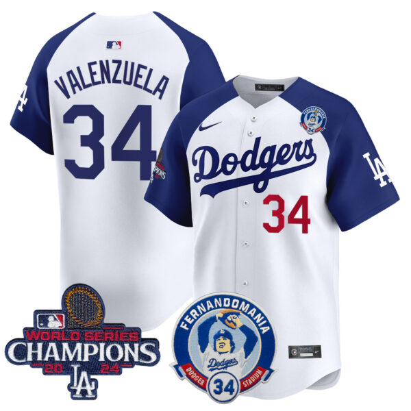 Men's Dodgers Fernando & 2024 World Series Champions Patch Vapor Premier Limited Jersey V2 - All Stitched - Image 21