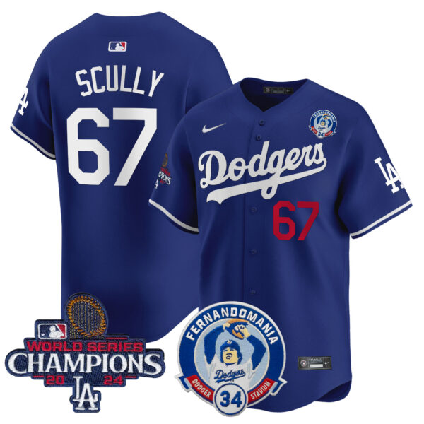 Men's Dodgers Fernando & 2024 World Series Champions Patch Vapor Premier Limited Jersey V2 - All Stitched - Image 16