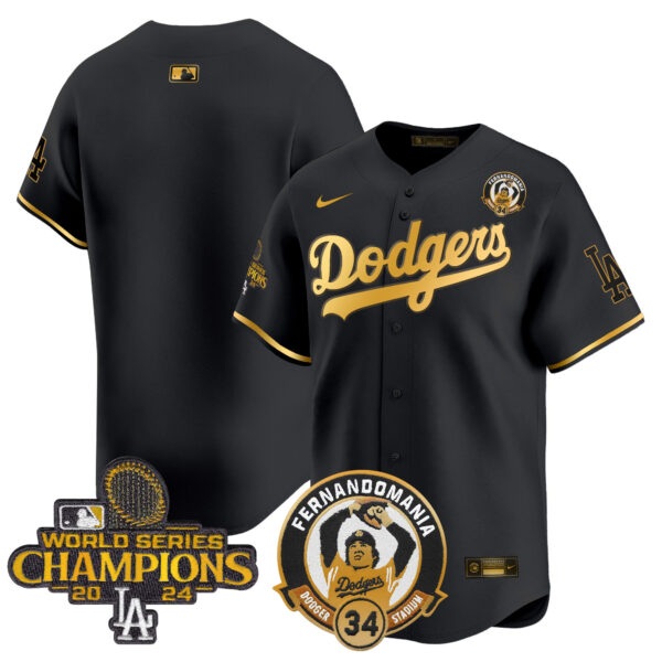 Men's Dodgers Fernando & 2024 World Series Champions Patch Vapor Premier Limited Jersey V2 - All Stitched - Image 50