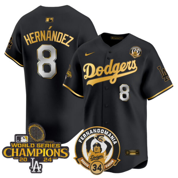 Men's Dodgers Fernando & 2024 World Series Champions Patch Vapor Premier Limited Jersey V2 - All Stitched - Image 47