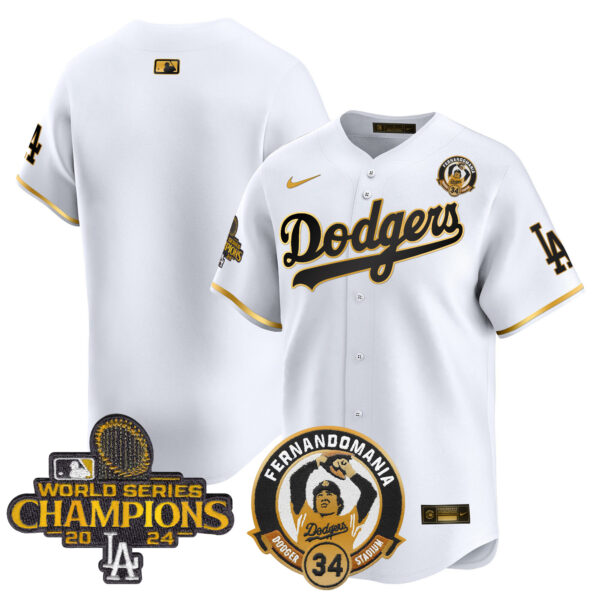 Men's Dodgers Fernando & 2024 World Series Champions Patch Vapor Premier Limited Jersey V2 - All Stitched - Image 60