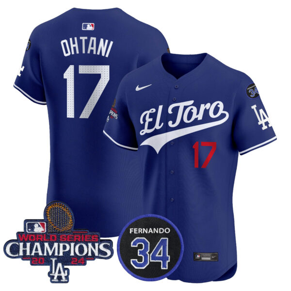 Men's Dodgers El Toro 2024 World Series Champions Patch Vapor Premier Elite Jersey - All Stitched - Image 12