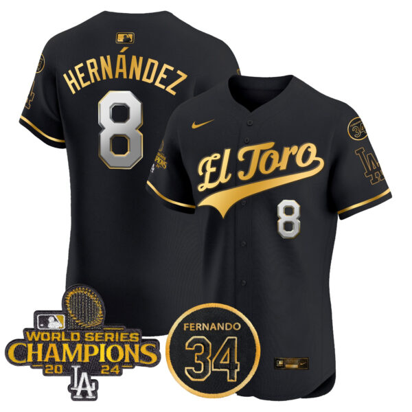 Men's Dodgers El Toro 2024 World Series Champions Patch Vapor Premier Elite Jersey - All Stitched - Image 47
