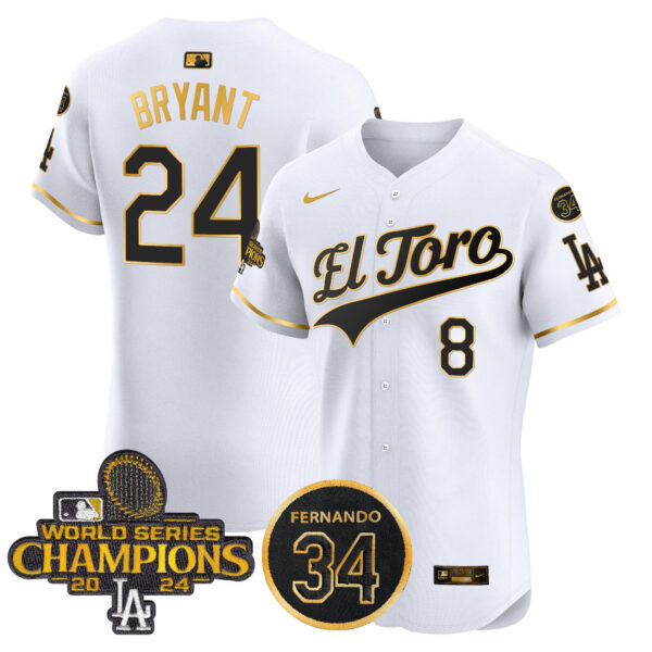 Men's Dodgers El Toro 2024 World Series Champions Patch Vapor Premier Elite Jersey - All Stitched - Image 55