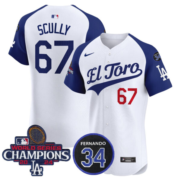 Men's Dodgers El Toro 2024 World Series Champions Patch Vapor Premier Elite Jersey - All Stitched - Image 26